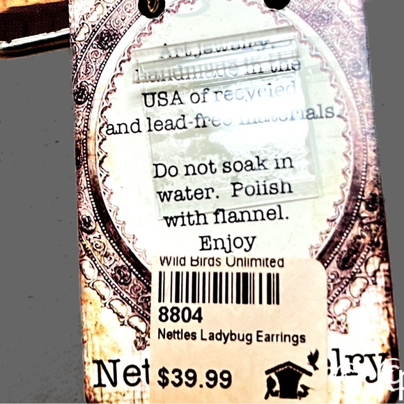 NWT pair of NETTLES REVERSIBLE hand made Lady Bug earrings - Picture 4 of 10